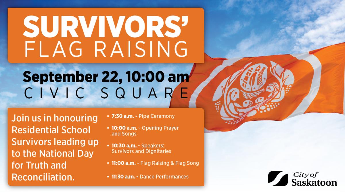 Survivors' Flag Raising schedule.